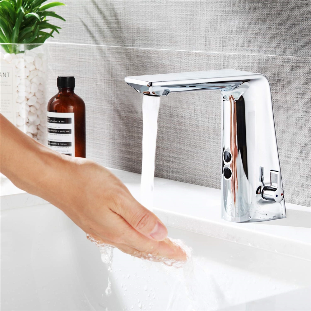 Fontana Rio Chrome Touchless Motion Activated Sensor Hands Free Bathroom Commercial Sink Faucet